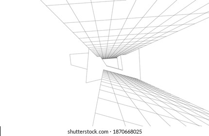 architecture building design 3d illustration
