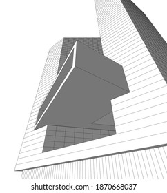 architecture building design 3d illustration