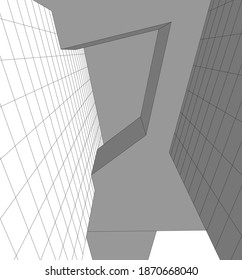 architecture building design 3d illustration