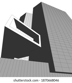 architecture building design 3d illustration