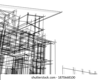 architecture building design 3d illustration