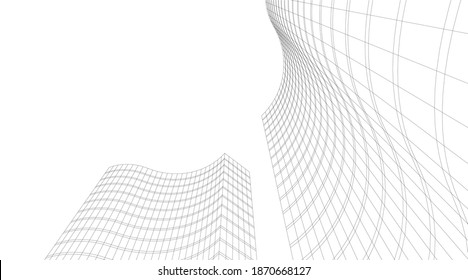 Architektur-Baudesign 3D-Illustration