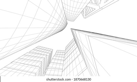 diseño de arquitectura ilustración 3d