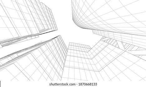 architecture building design 3d illustration