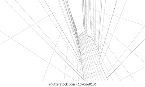architecture building design 3d illustration