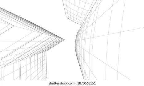 architecture building design 3d illustration