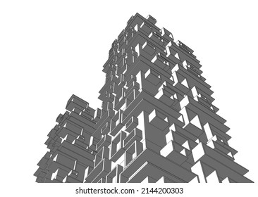  architecture building design 3d illustration