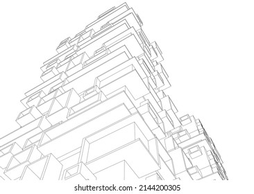  architecture building design 3d illustration