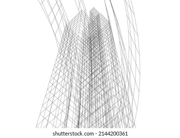  architecture building design 3d illustration