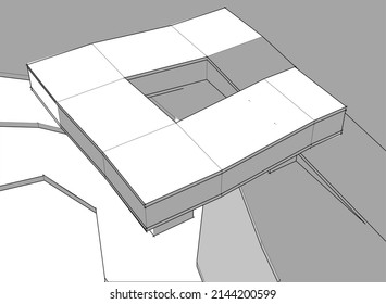  architecture building design 3d illustration