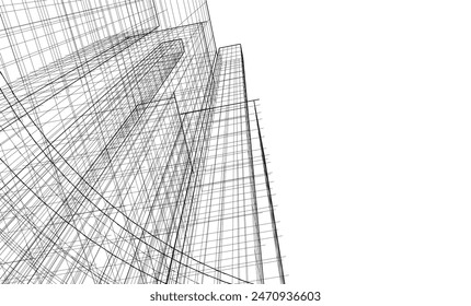 Edificio de arquitectura. Ilustración vectorial de fondo de diseño