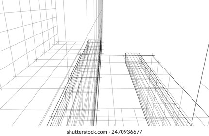Edificio de arquitectura. Ilustración vectorial de fondo de diseño