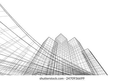 Edificio de arquitectura. Ilustración vectorial de fondo de diseño