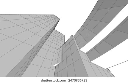 Edificio de arquitectura. Ilustración vectorial de fondo de diseño