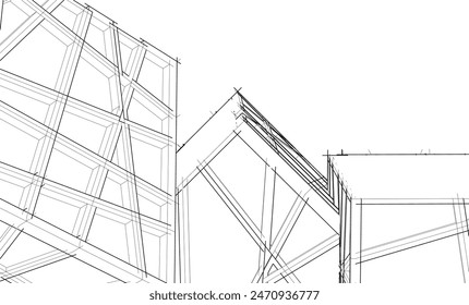 Edificio de arquitectura. Ilustración vectorial de fondo de diseño