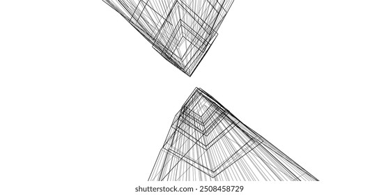 Architecture building. Design background vector 3d illustration