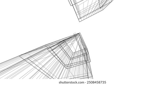 Architecture building. Design background vector 3d illustration