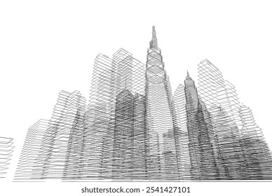 Construção de arquitetura. Desenhar a ilustração do vetor de fundo