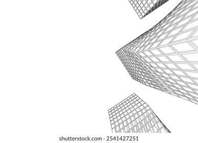 Edificio de arquitectura. Ilustración vectorial de fondo de diseño