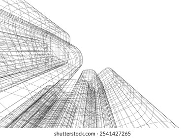 Construção de arquitetura. Desenhar a ilustração do vetor de fundo