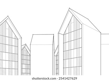 Edificio de arquitectura. Ilustración vectorial de fondo de diseño