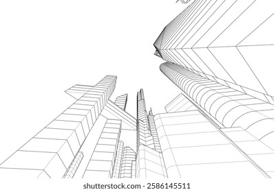 Architecture building. Design background vector 3D illustration