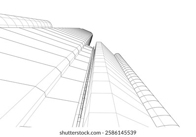 Architecture building. Design background vector 3D illustration