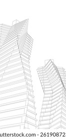 Architecture building. Design background vector 3d illustration