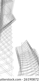 Architecture building. Design background vector 3d illustration