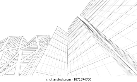architecture building design vector 3d illustration