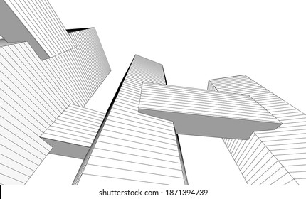 diseño de arquitectura vector 3d ilustración