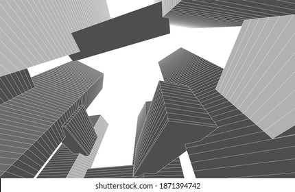 diseño de arquitectura vector 3d ilustración