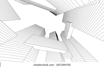 diseño de arquitectura vector 3d ilustración