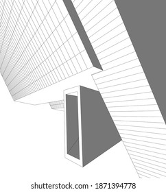 architecture building design vector 3d illustration