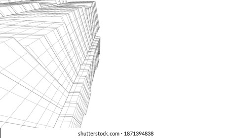 architecture building design vector 3d illustration