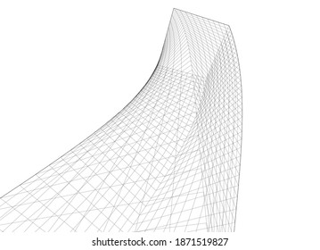 architecture building design vector 3d illustration