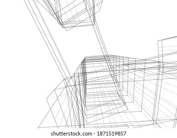 architecture building design vector 3d illustration