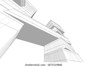 architecture building design vector 3d illustration