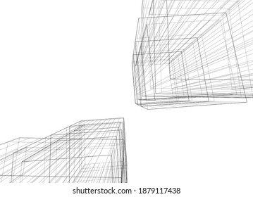 architecture building design vector 3d background