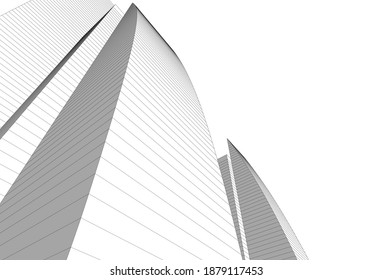 architecture building design vector 3d background