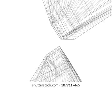 architecture building design vector 3d background