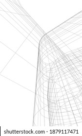 architecture building design vector 3d background