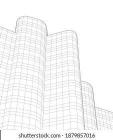 architecture building design vector 3d illustration