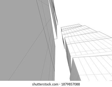 architecture building design vector 3d illustration