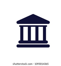 Architecture building, finance bank, government, Parthenon line vector icon