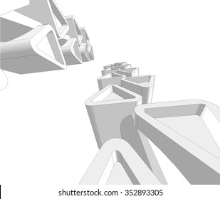 Architecture building. Futuristic city 