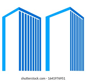 architecture building icon concept logo vector illustration