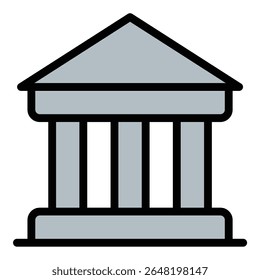 Ilustração de estilo de linha plana do ícone do edifício da arquitetura que representa o projeto da construção e o desenvolvimento urbano, adequado para projetos arquitetônicos, imóveis e apresentações do planejamento da cidade