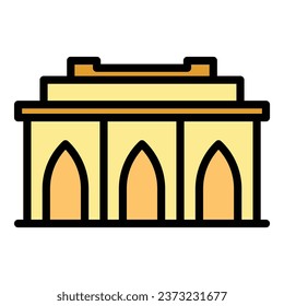 Architecture building icon outline vector. Culture travel. Great culture color flat