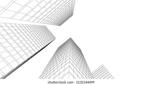 Lineare 3D-Abbildung des Architekturbaus 